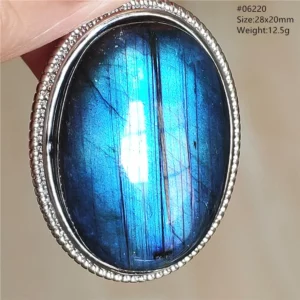 Blue Light Labradorite Pendant, Water Drop Crystal Necklace - Image 3