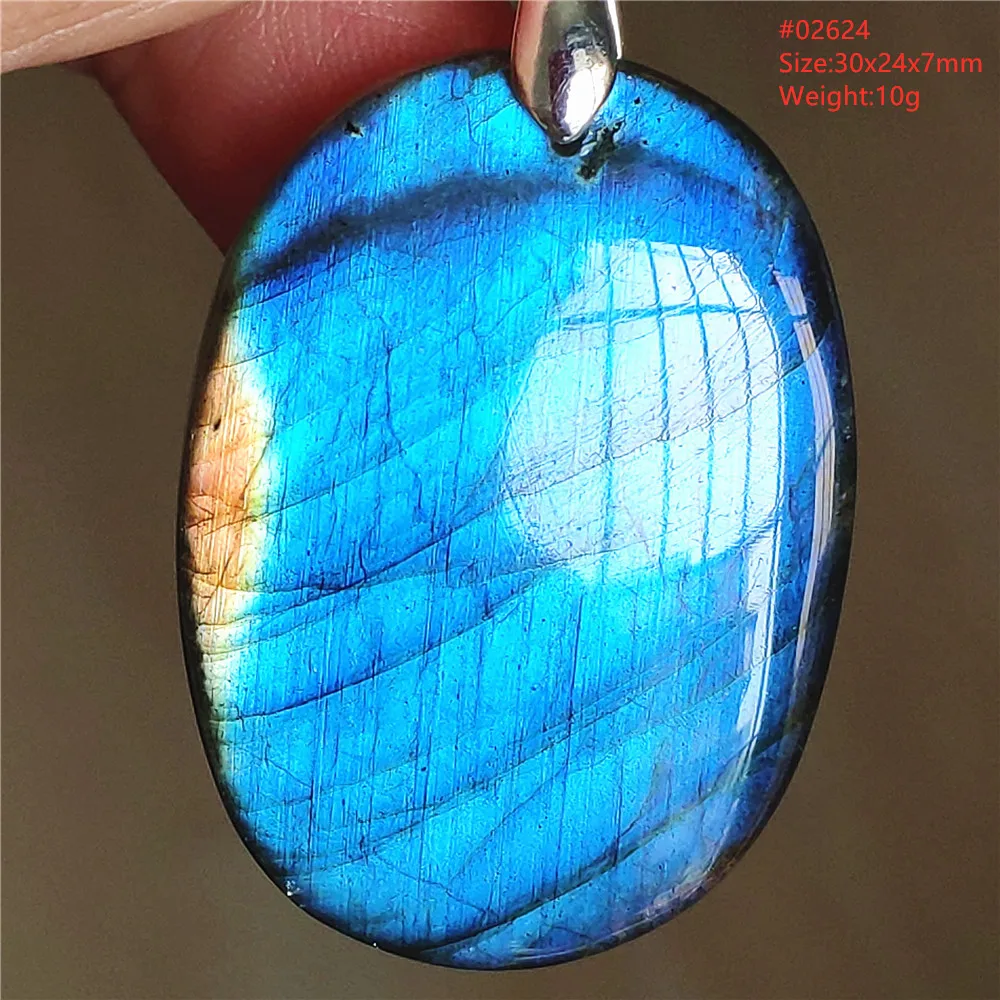 Natural Labradorite Flash Pendant Necklace, Water Drop