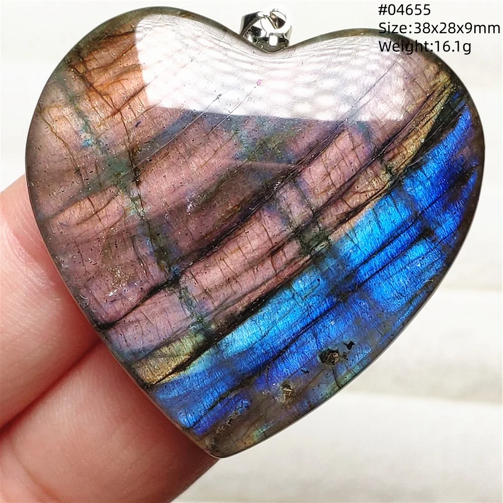Natural Labradorite Flash Pendant Necklace, Water Drop