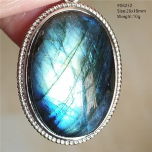 Blue Light Labradorite Pendant, Water Drop Crystal Necklace - Image 5