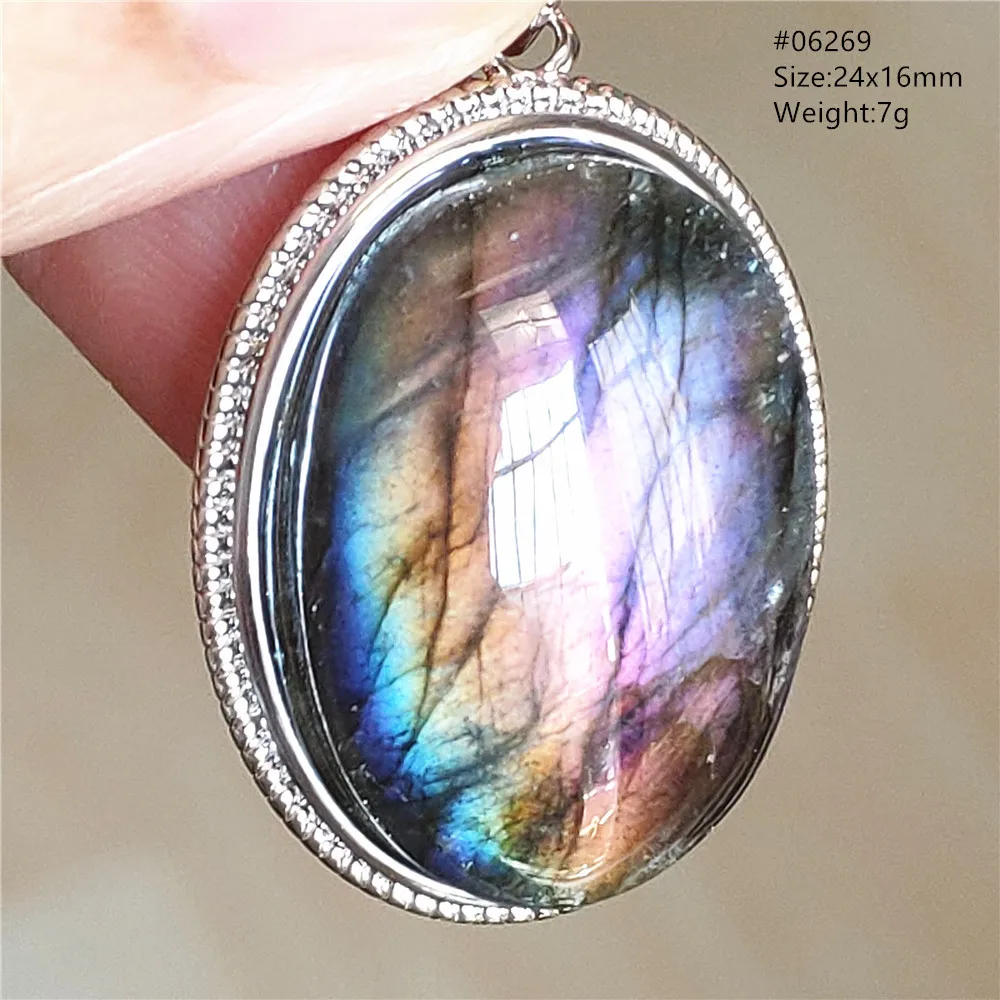 Blue Light Labradorite Pendant, Water Drop Crystal Necklace