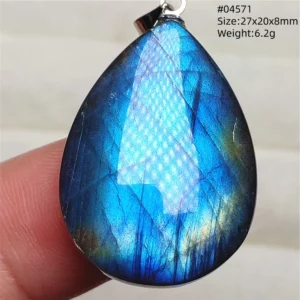Blue Light Labradorite Pendant, Water Drop Crystal Necklace - Image 44