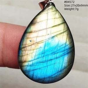 Blue Light Labradorite Pendant, Water Drop Crystal Necklace - Image 43