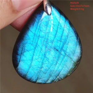 Natural Labradorite Flash Pendant Necklace, Water Drop - Image 59