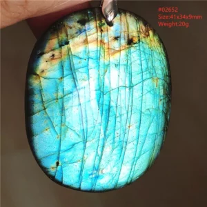 Natural Labradorite Flash Pendant Necklace, Water Drop - Image 69