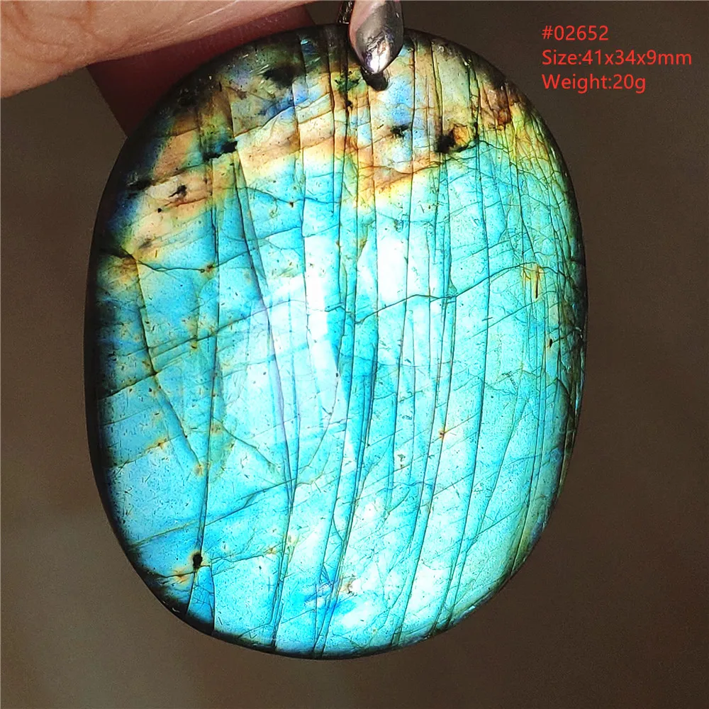 Natural Labradorite Flash Pendant Necklace, Water Drop
