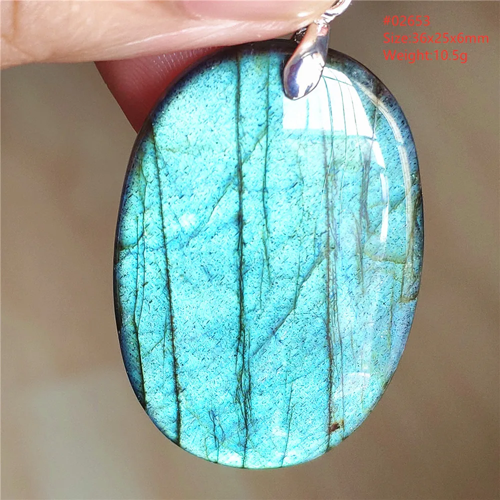 Natural Labradorite Flash Pendant Necklace, Water Drop