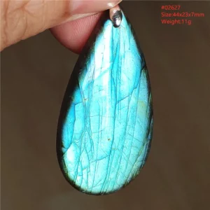 Natural Labradorite Flash Pendant Necklace, Water Drop - Image 57