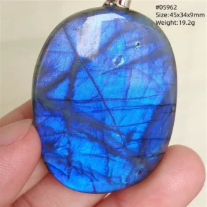Natural Labradorite Flash Pendant Necklace, Water Drop - Image 25
