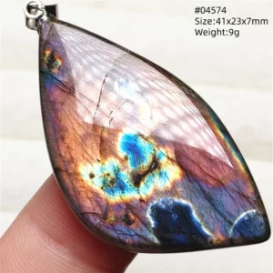 Blue Light Labradorite Pendant, Water Drop Crystal Necklace - Image 59