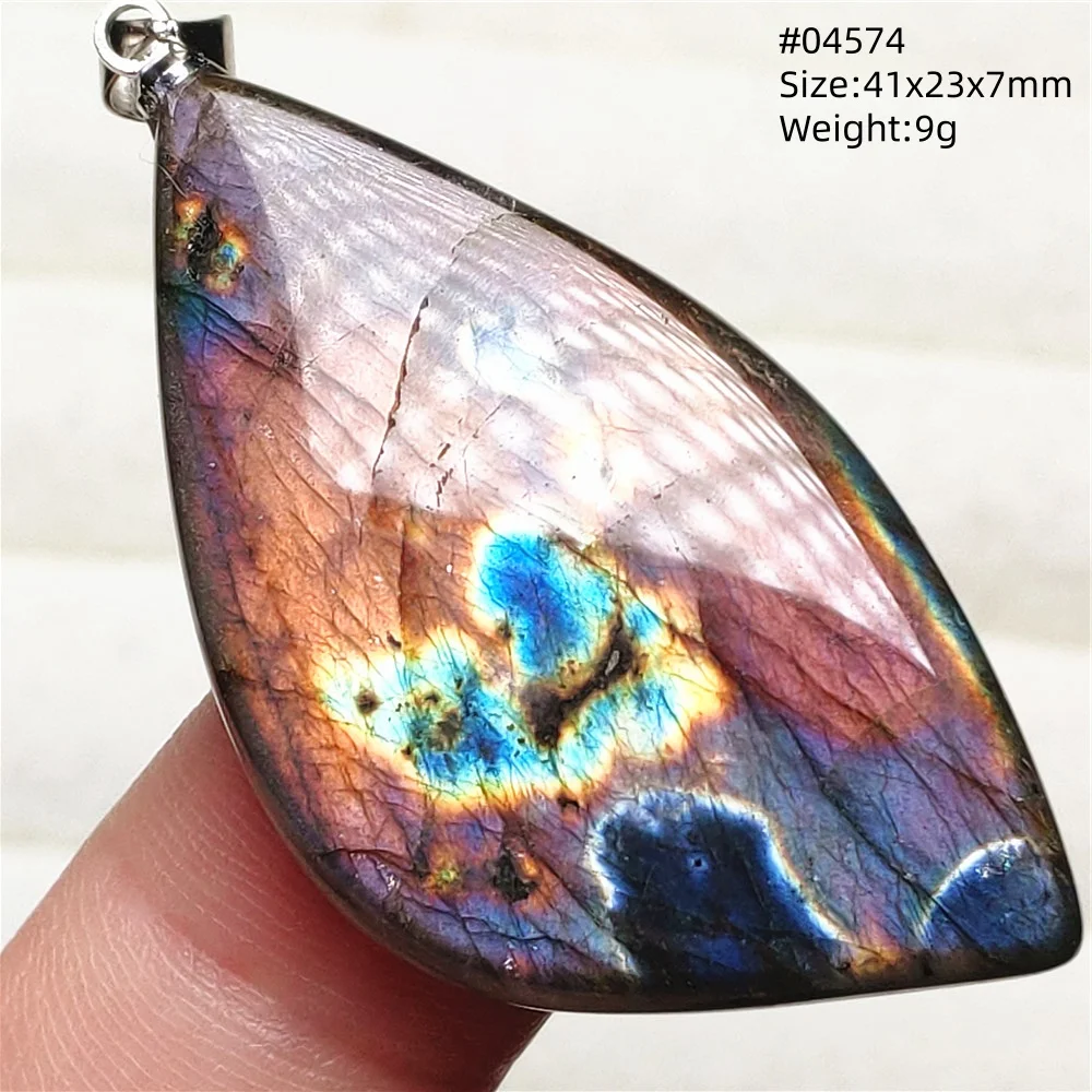 Blue Light Labradorite Pendant, Water Drop Crystal Necklace