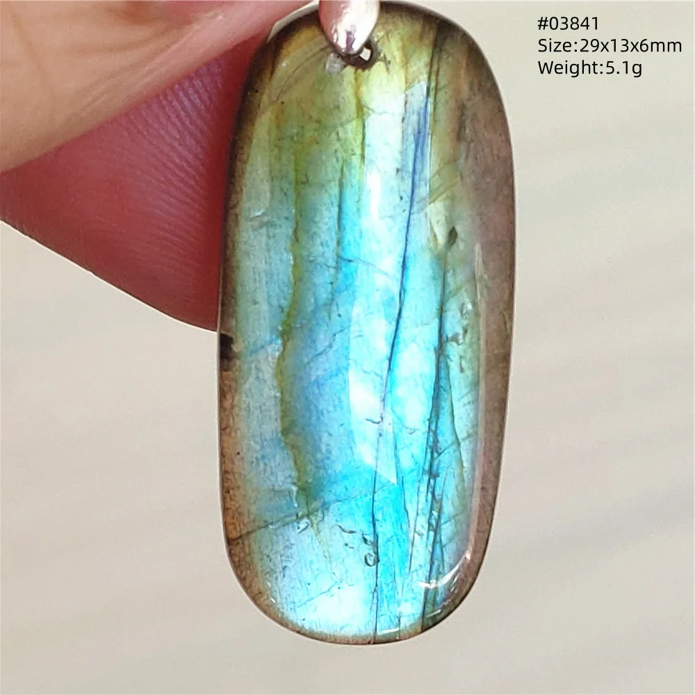 Blue Light Labradorite Pendant, Water Drop Crystal Necklace
