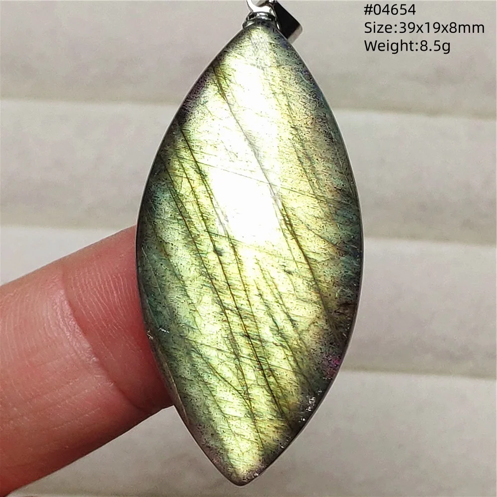 Natural Labradorite Flash Pendant Necklace, Water Drop