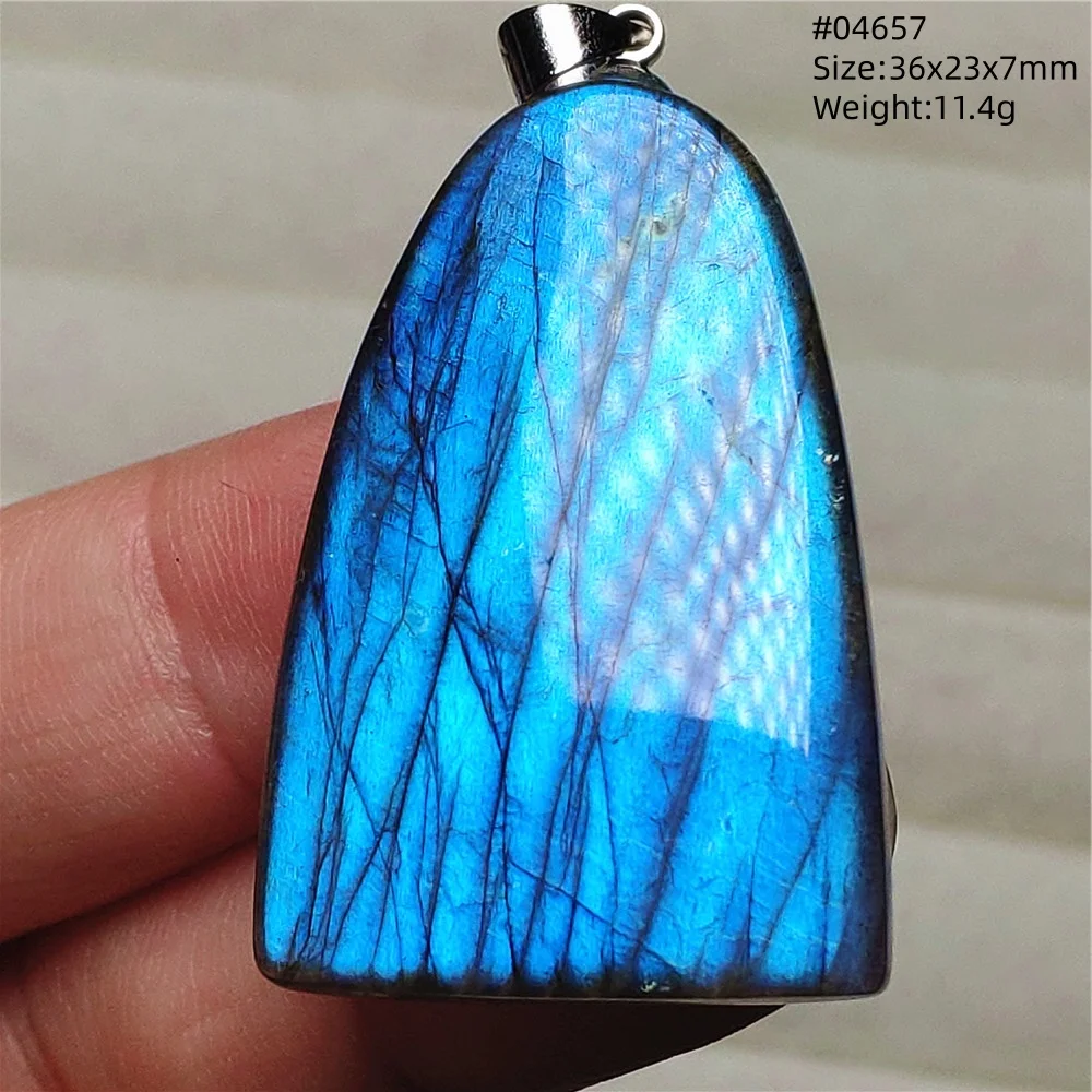 Natural Labradorite Flash Pendant Necklace, Water Drop