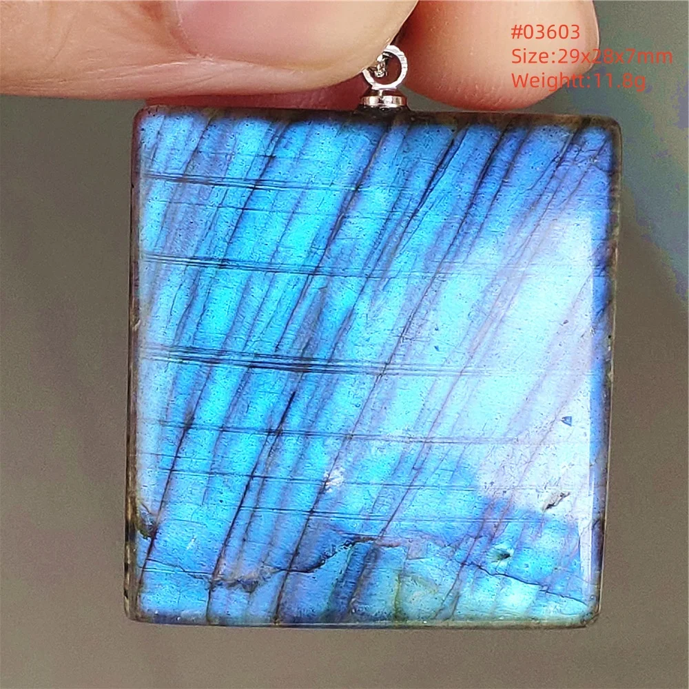 Natural Labradorite Flash Pendant Necklace, Water Drop