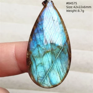 Blue Light Labradorite Pendant, Water Drop Crystal Necklace - Image 58