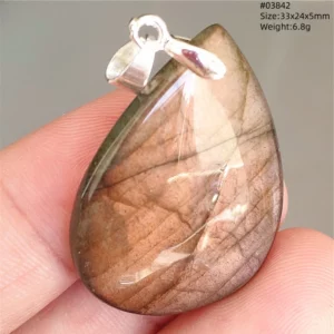 Blue Light Labradorite Pendant, Water Drop Crystal Necklace - Image 22