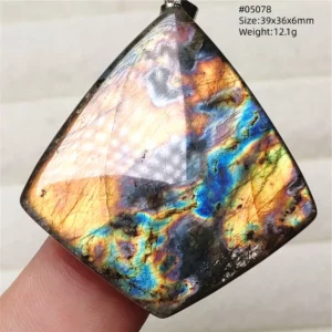 Blue Light Labradorite Pendant, Water Drop Crystal Necklace - Image 9