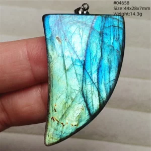 Natural Labradorite Flash Pendant Necklace, Water Drop - Image 37