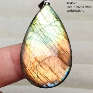 Blue Light Labradorite Pendant, Water Drop Crystal Necklace - Image 56