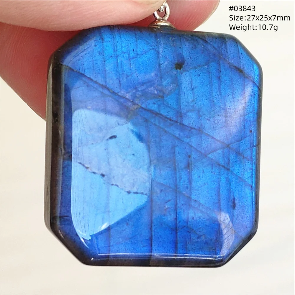Blue Light Labradorite Pendant, Water Drop Crystal Necklace