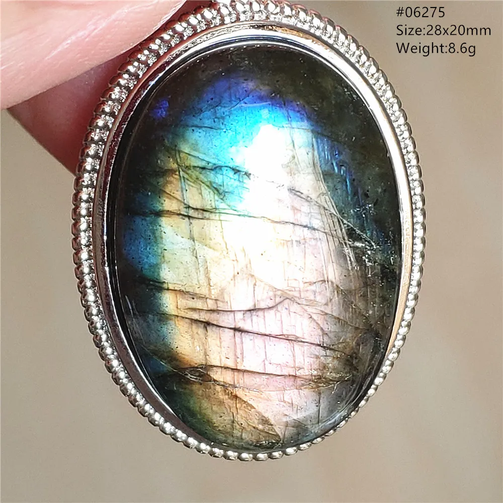 Blue Light Labradorite Pendant, Water Drop Crystal Necklace