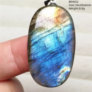 Natural Labradorite Flash Pendant Necklace, Water Drop - Image 28