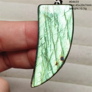 Natural Labradorite Flash Pendant Necklace, Water Drop - Image 36