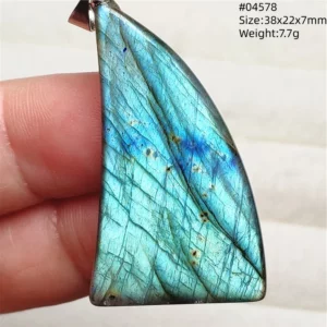 Blue Light Labradorite Pendant, Water Drop Crystal Necklace - Image 55