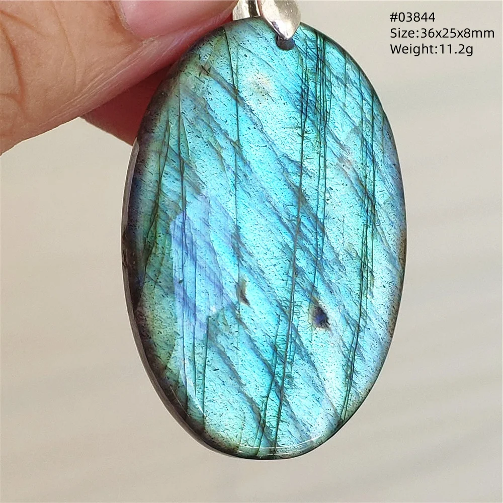 Blue Light Labradorite Pendant, Water Drop Crystal Necklace