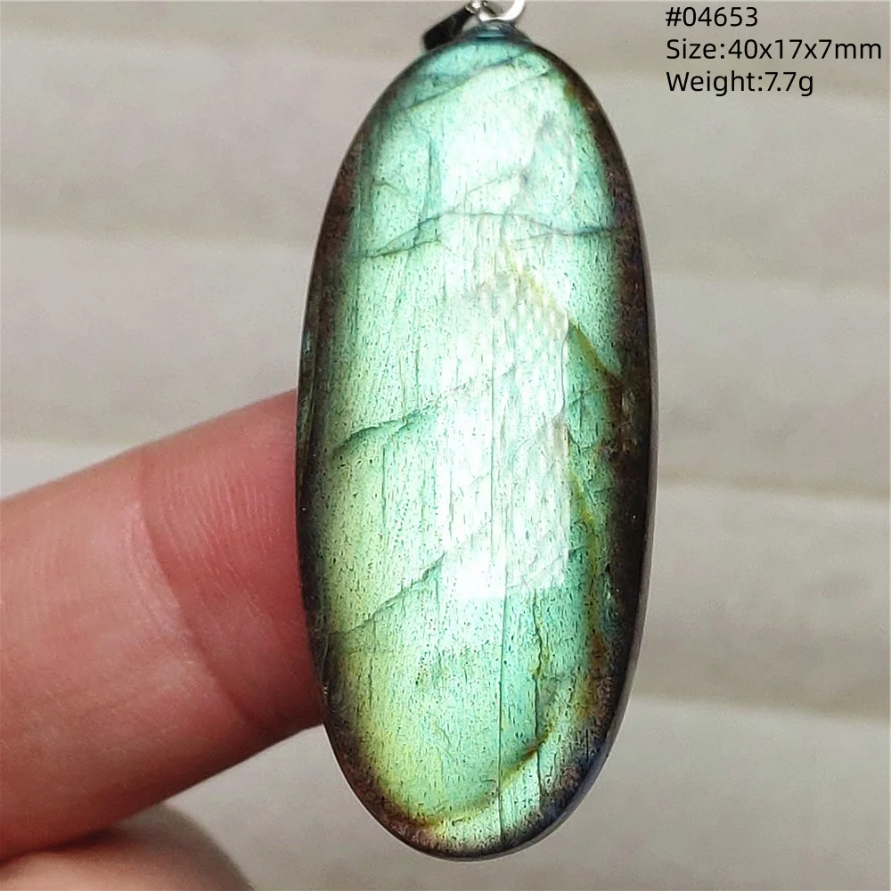 Natural Labradorite Flash Pendant Necklace, Water Drop