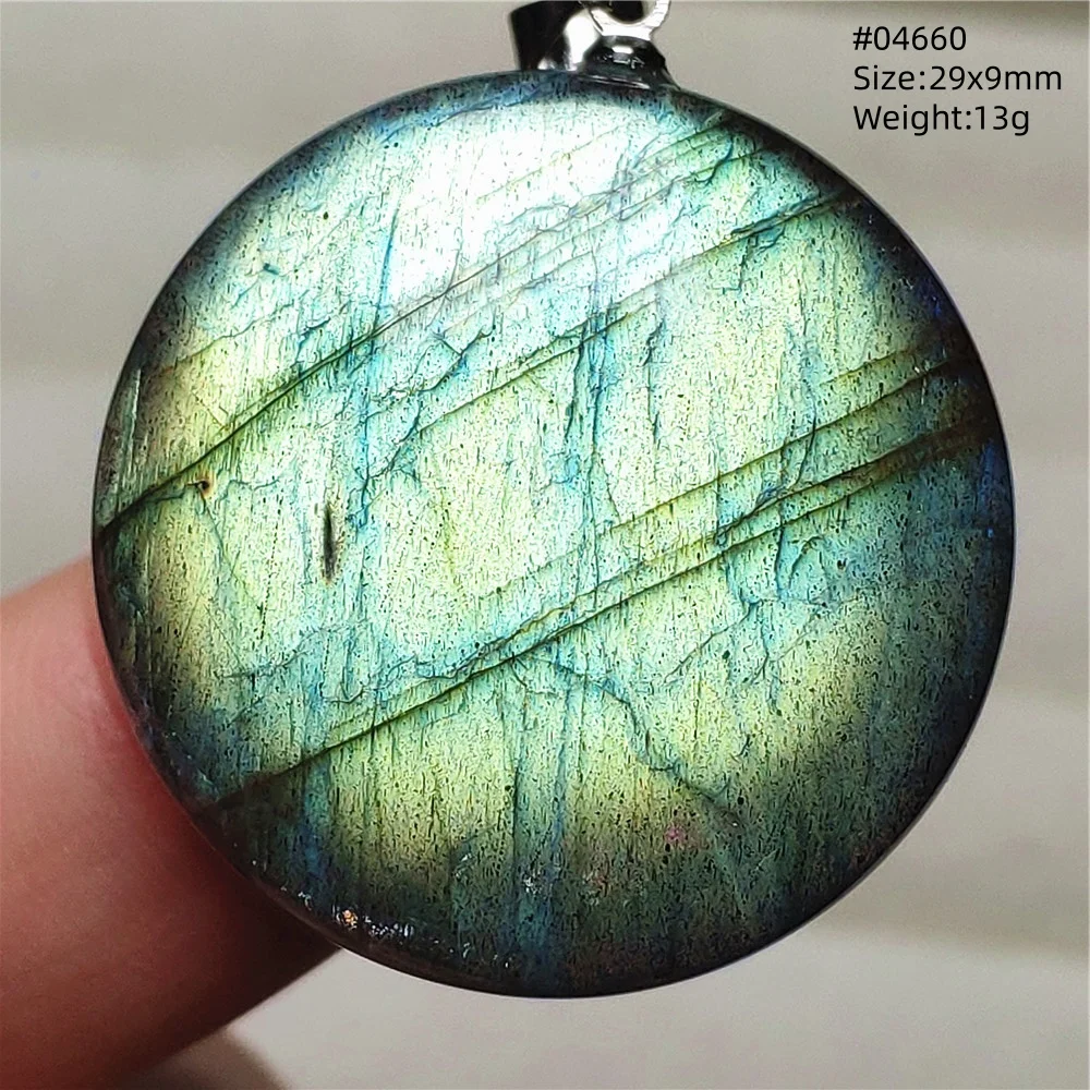 Natural Labradorite Flash Pendant Necklace, Water Drop