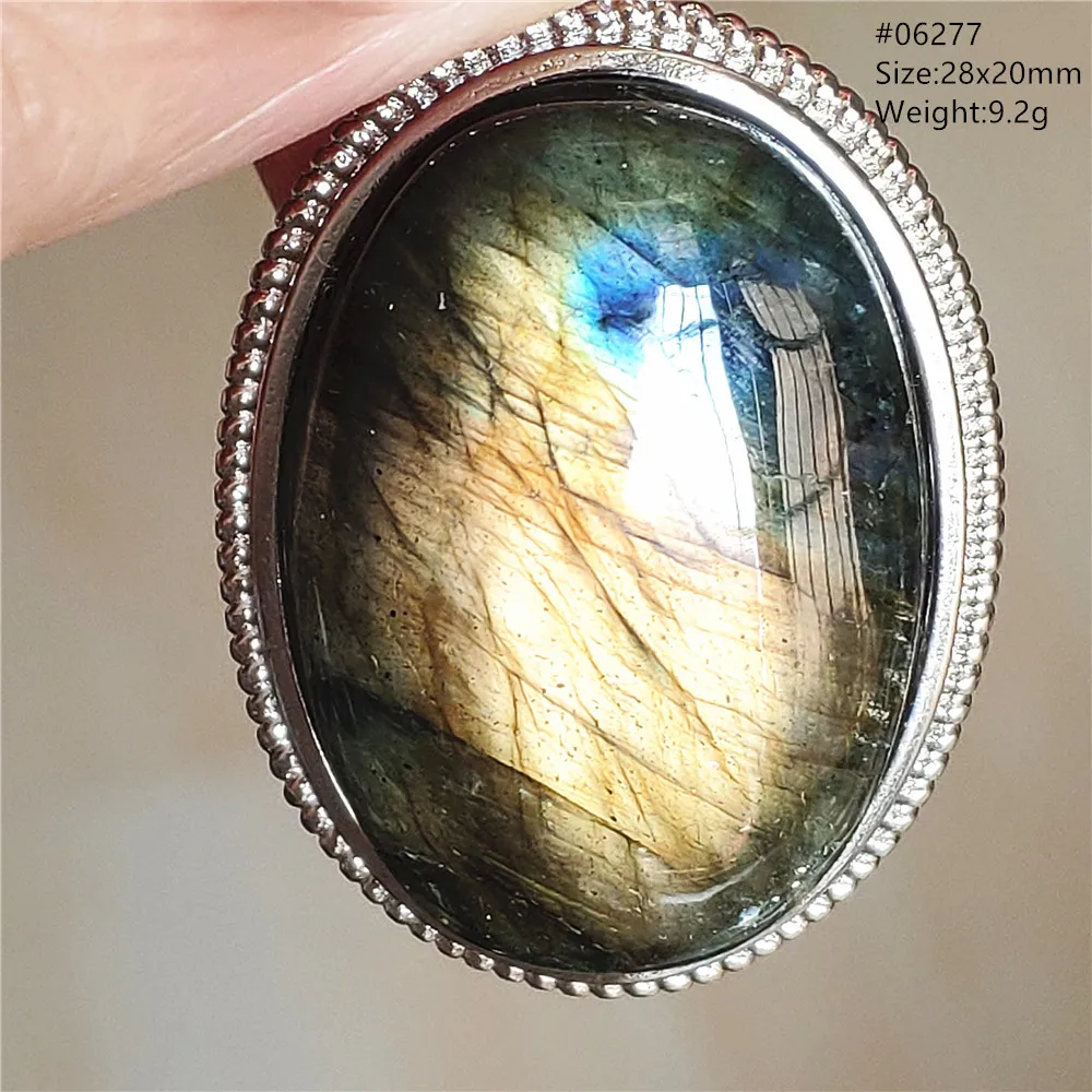 Blue Light Labradorite Pendant, Water Drop Crystal Necklace