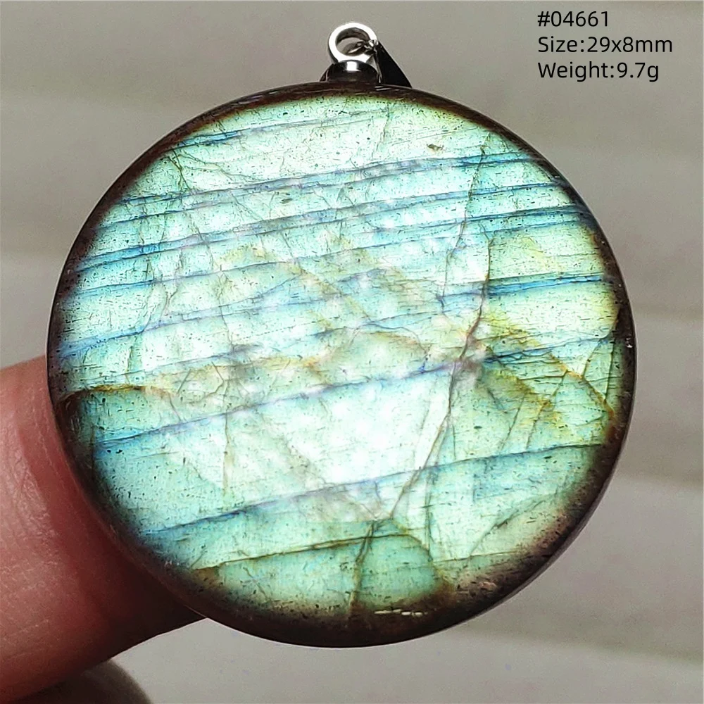Natural Labradorite Flash Pendant Necklace, Water Drop