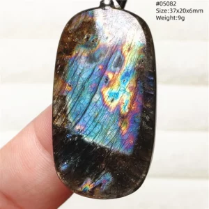 Blue Light Labradorite Pendant, Water Drop Crystal Necklace - Image 17