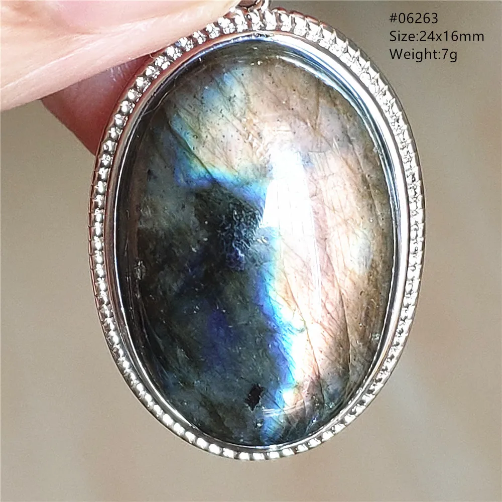 Blue Light Labradorite Pendant, Water Drop Crystal Necklace