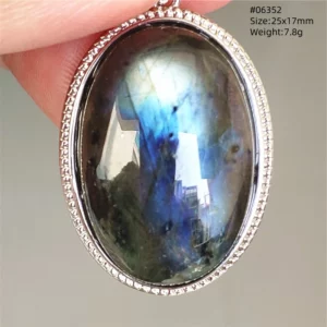 Blue Light Labradorite Pendant, Water Drop Crystal Necklace - Image 27