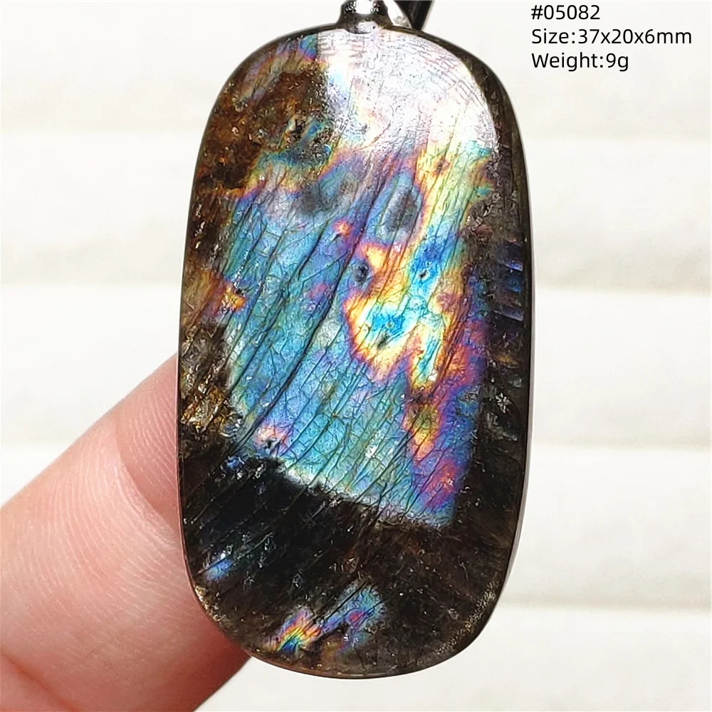 Blue Light Labradorite Pendant, Water Drop Crystal Necklace