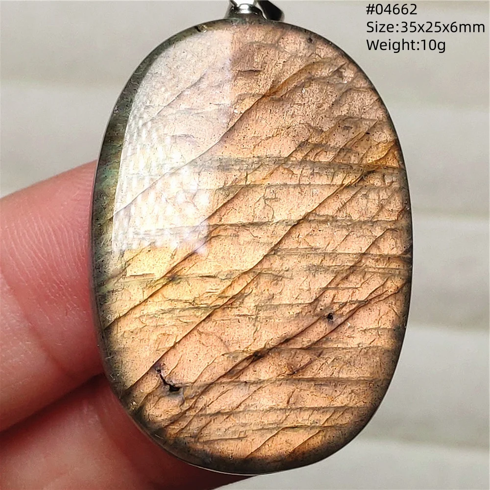 Natural Labradorite Flash Pendant Necklace, Water Drop