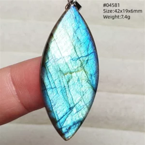 Blue Light Labradorite Pendant, Water Drop Crystal Necklace - Image 51