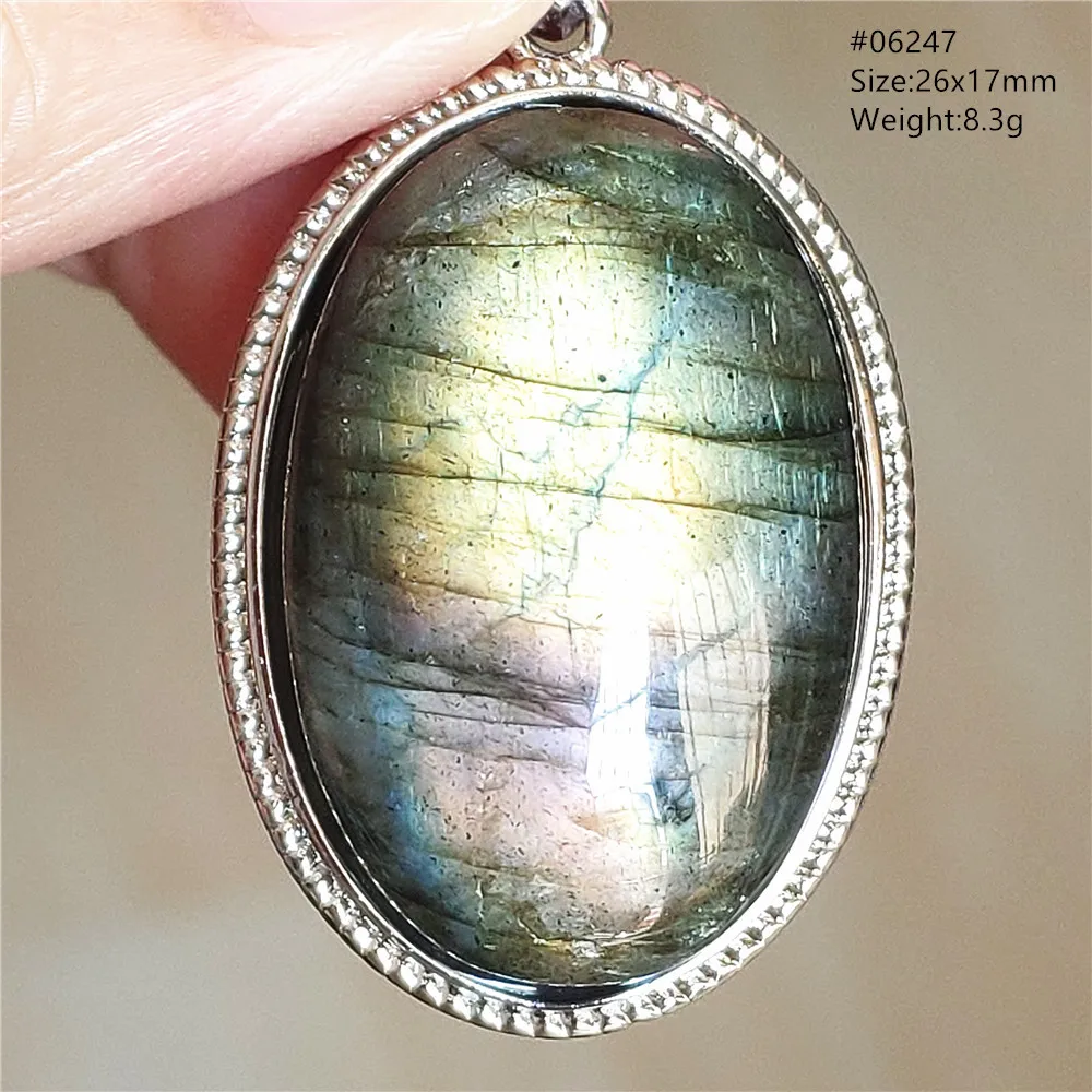 Blue Light Labradorite Pendant, Water Drop Crystal Necklace