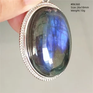 Blue Light Labradorite Pendant, Water Drop Crystal Necklace - Image 29