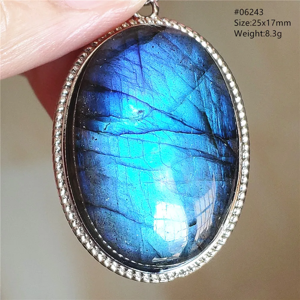 Blue Light Labradorite Pendant, Water Drop Crystal Necklace