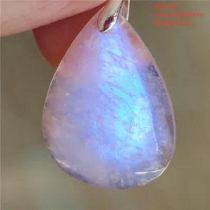 Natural Blue Light Moonstone Water Drop Pendant Necklace - Image 52