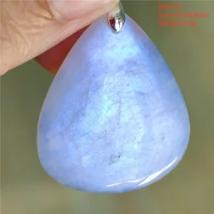 Natural Blue Light Moonstone Water Drop Pendant Necklace - Image 54