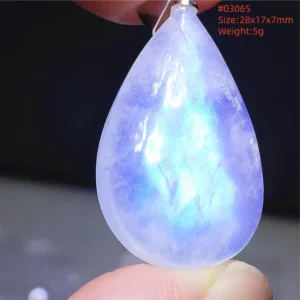 Natural Blue Light Moonstone Water Drop Pendant Necklace - Image 32