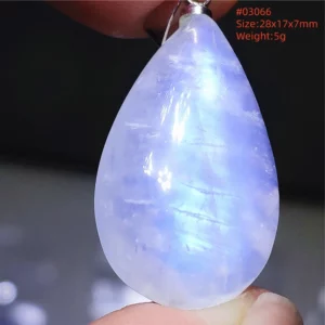 Natural Blue Light Moonstone Water Drop Pendant Necklace - Image 38