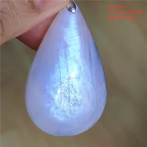 Natural Blue Light Moonstone Water Drop Pendant Necklace - Image 29