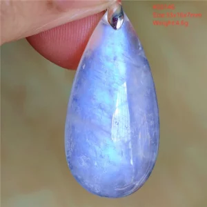 Natural Blue Light Moonstone Water Drop Pendant Necklace - Image 33