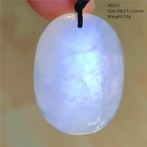 Natural Blue Light Moonstone Water Drop Pendant Necklace - Image 17